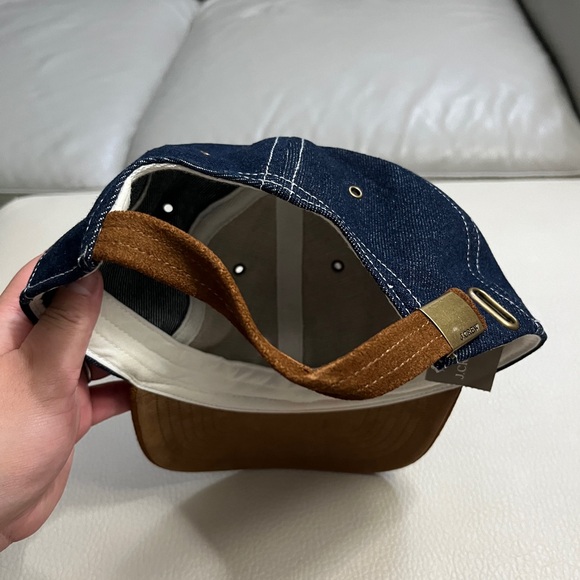 NWT - J. Crew Denim Baseball Cap with Suede Leather Brim - Picture 4 of 8
